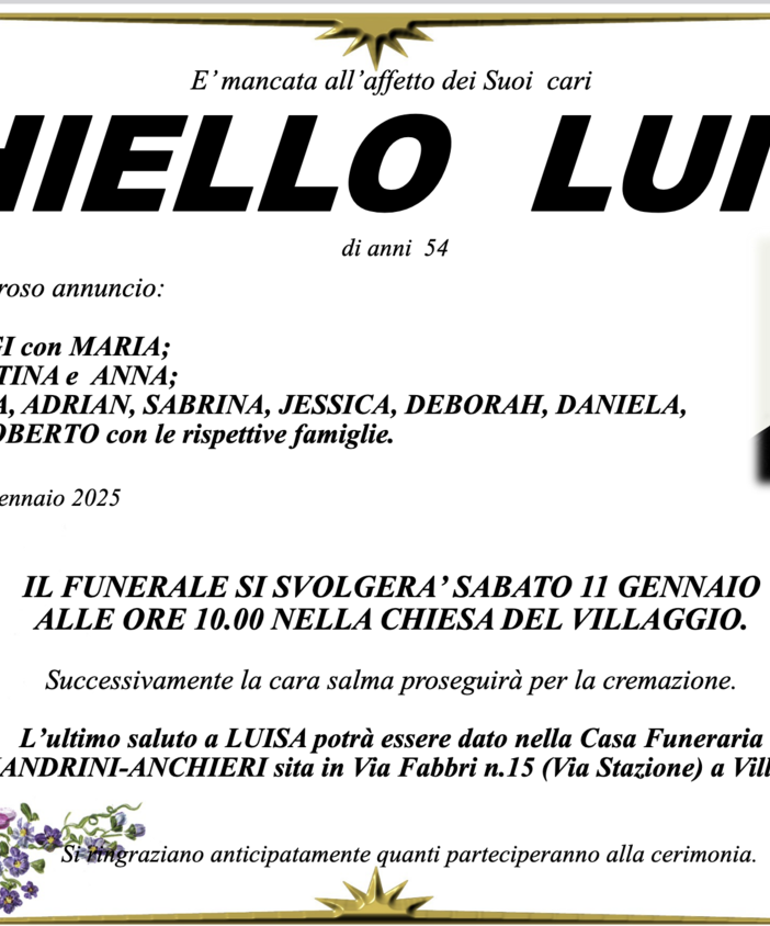 Chiello Luisa di anni 54
