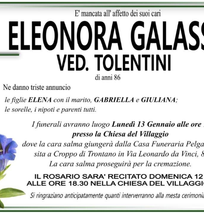 Galasso Eleonora ved. Tolentini 86 anni
