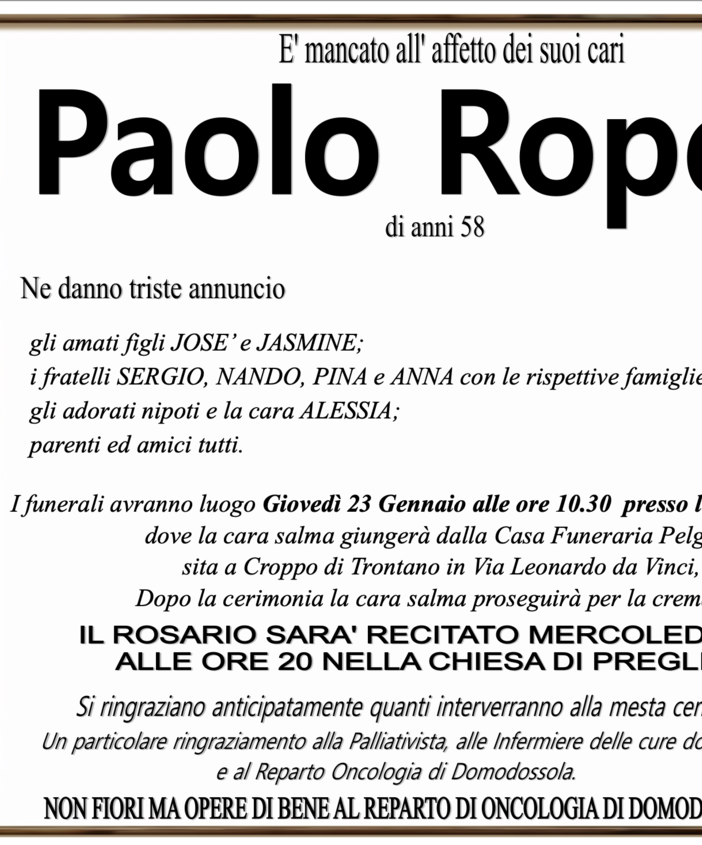 Paolo Roperti di anni 58