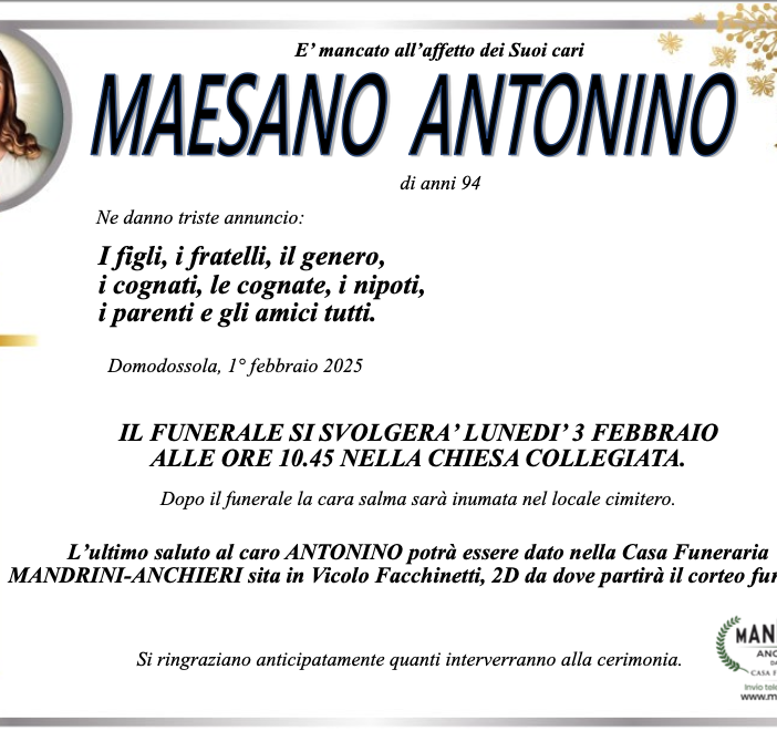 Maesano Antonino 94 anni