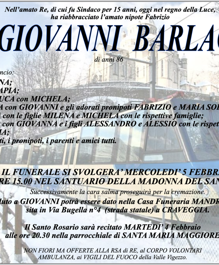 Cav. Giovanni Barlacchi di anni 86
