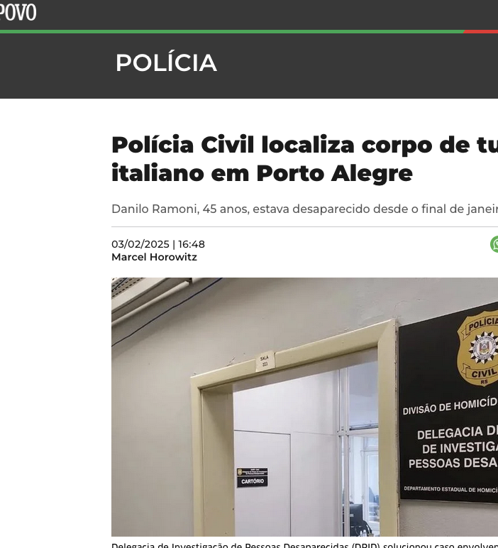 Villette piange Danilo Ramoni, scomparso tragicamente in Brasile