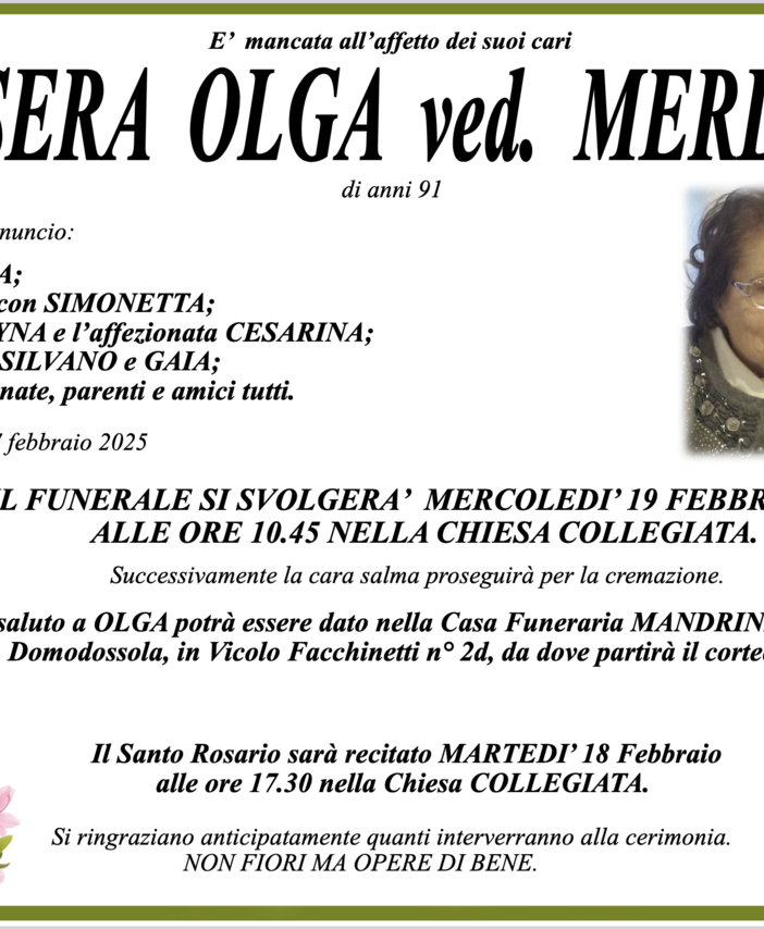 Massera Olga ved. Merlini di anni 91