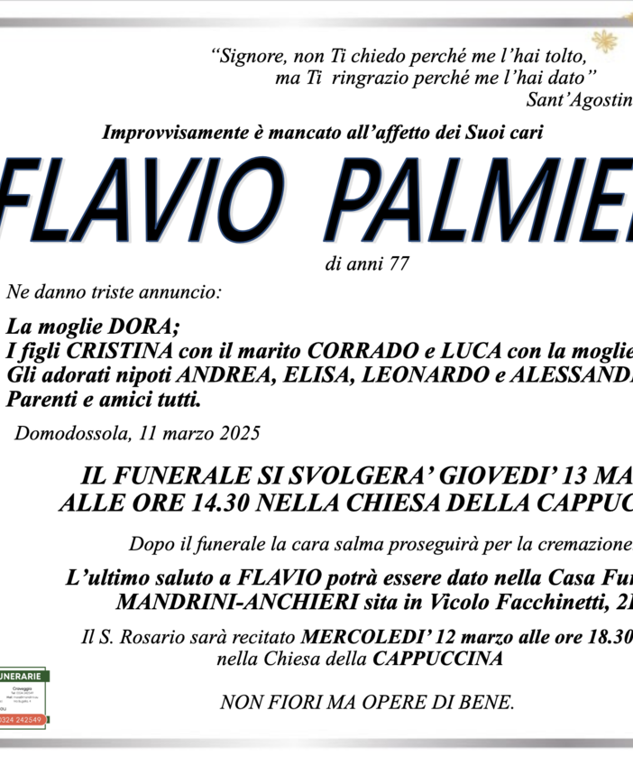 Flavio Palmieri di anni 77