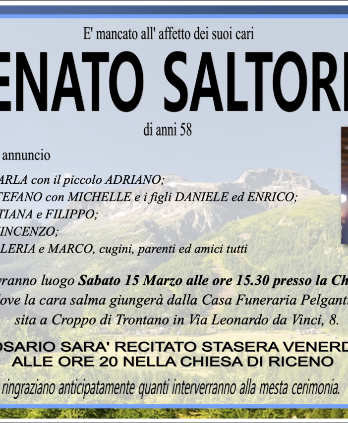 Renato Saltorio di anni 58