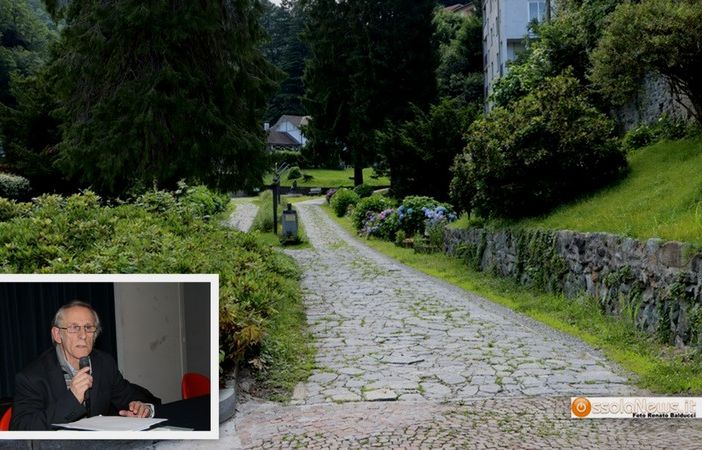 Foto: il parco delle Terme e nel riquadro Remigio Mancini