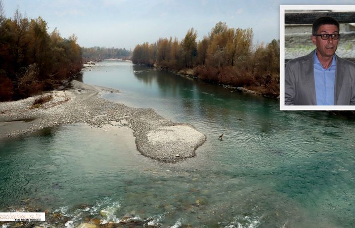 Foto: il Toce a Vogogna, nel riquadro Luigi Spadone