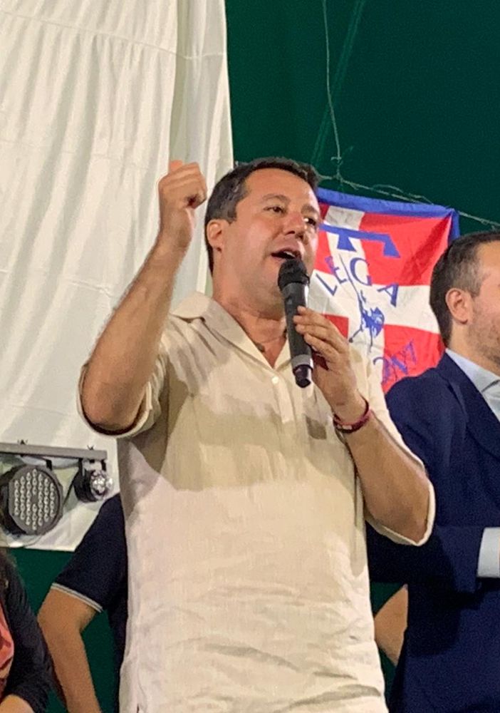Salvini dal palco della Prateria lancia la campagna elettorale della Lega FOTO