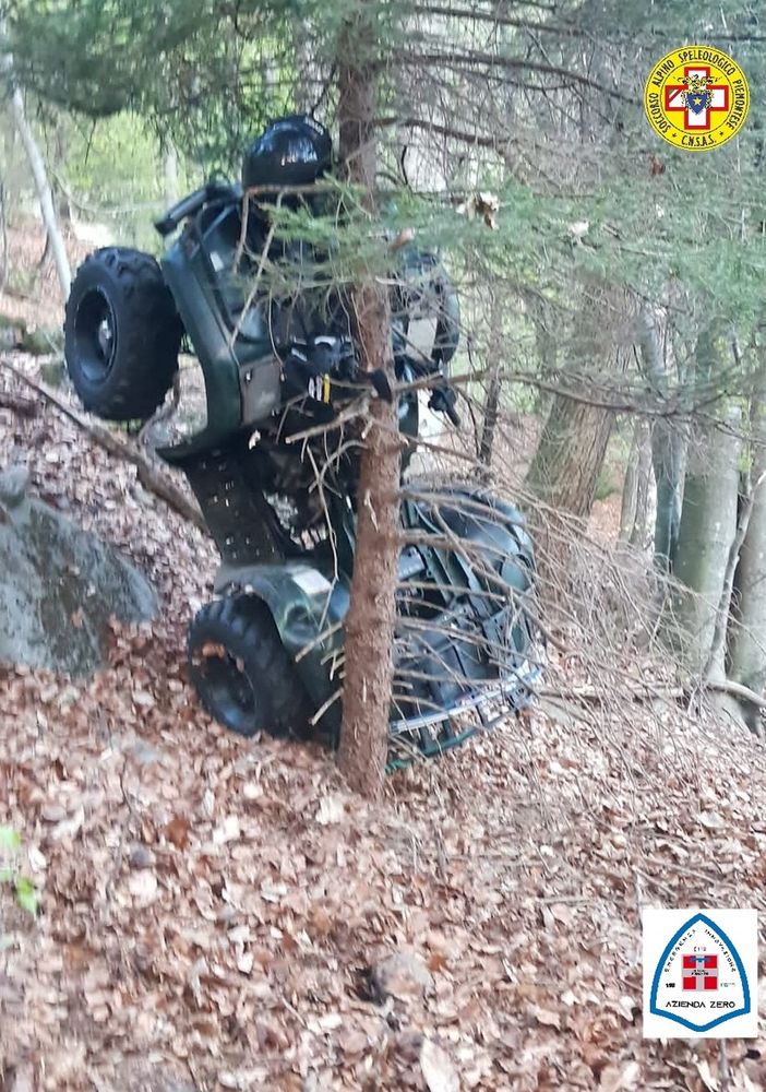 Finiscono fuori strada con il quad a Crego, feriti due novaresi