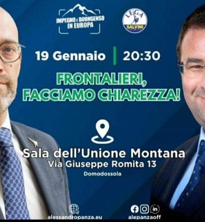 'Frontalieri, facciamo chiarezza'. All'Unione Montana serata con l'europarlamentare Panza