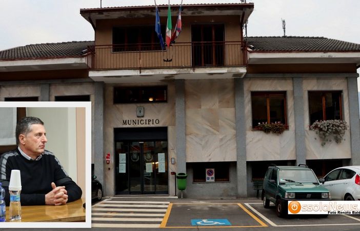 Nelle foto: il municipio di Crevoladossola e l'assessore Allegri