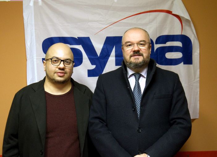 Il responsabile di Syna Oberwallis, Gianluca Casili, e il senatore Enrico Borghi