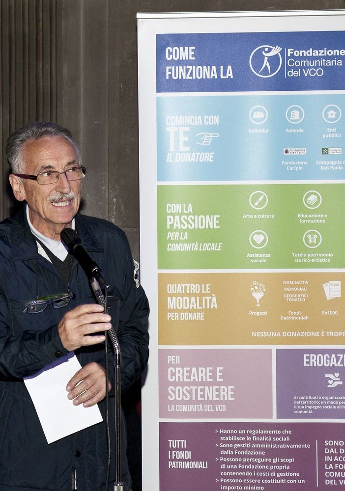 Maurizio De Paoli traccia il bilancio annuale della Fondazione Comunitaria Vco