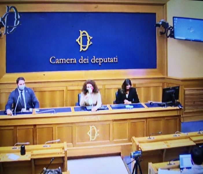 Gli esponenti di FdI Maurizio Marrone, Maria Teresa Bellucci ed Augusta Montaruli