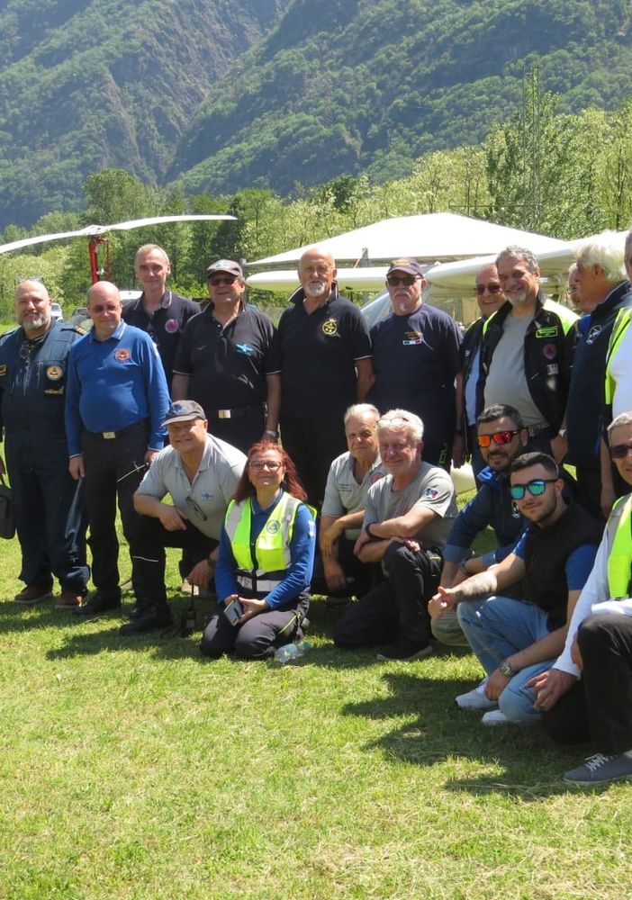 La Protezione Civile in volo a Megolo FOTO