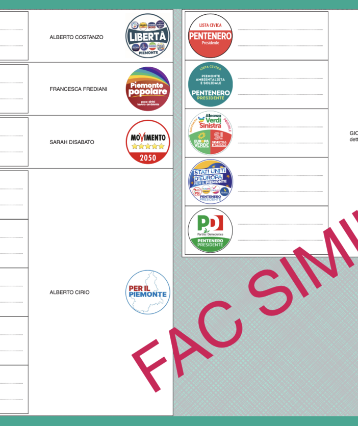 Elezioni: il fac-simile della scheda elettorale per le regionali