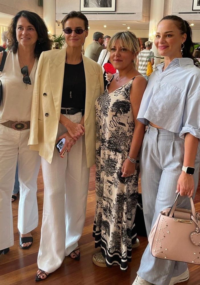 L'attrice e regista Kasia Smutniak con l'assessore Marina Chiarelli