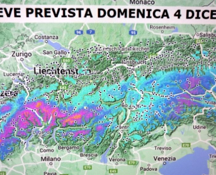 Attesa neve sulle Alpi nel fine settimana
