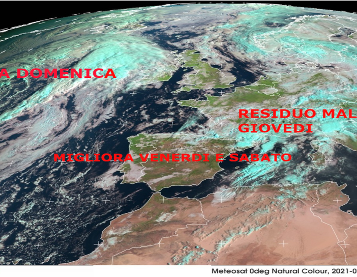 Sabato soleggiato, domenica pomeriggio previsto forte maltempo