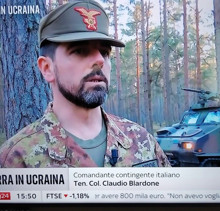 Il Tenente Colonnello Claudio Blardone  in diretta su Sky.