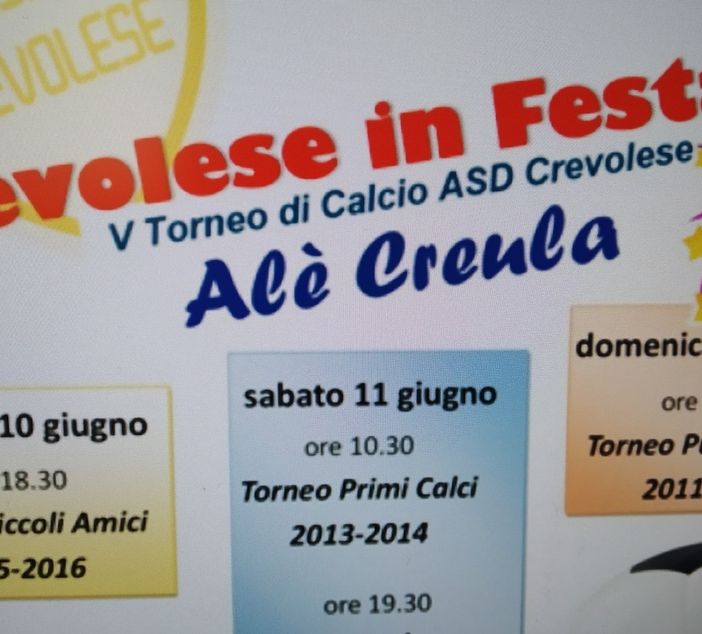 Tre giorni di festa con la Crevolese