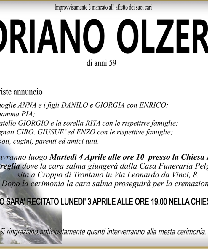 Adriano Olzeri di anni 59
