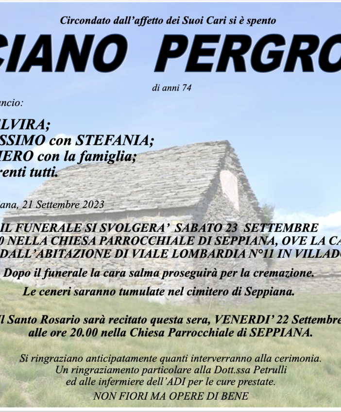 Luciano Pergrossi di anni 75