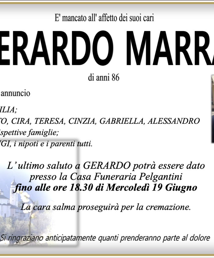Gerardo Marra di anni 86