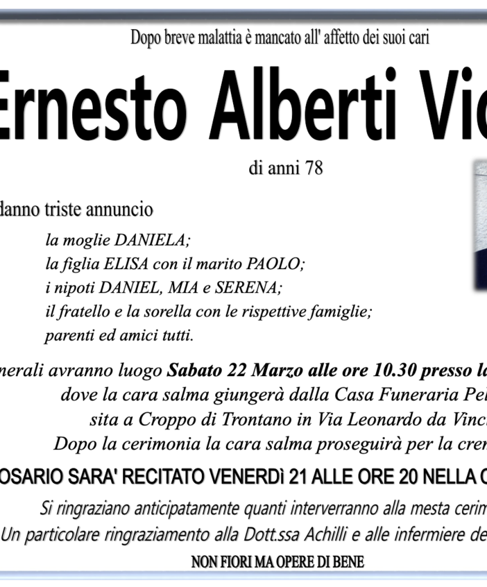 Ernesto Alberti Violetti di anni 78