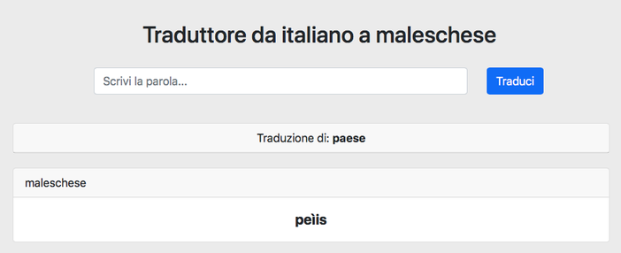 È online il traduttore italiano – maleschese