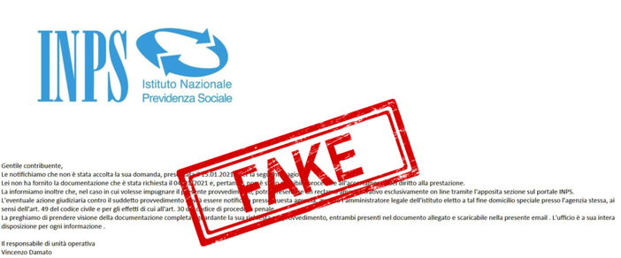 False email Inps: nuovo tentativo di truffa
