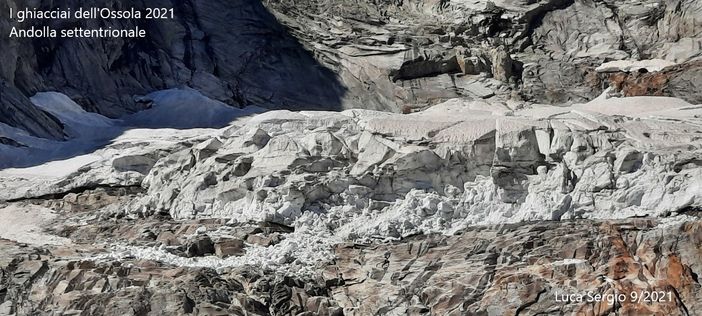 Il ghiacciaio dell'Andolla in una foto tratta dal sito Meteo Live Vco