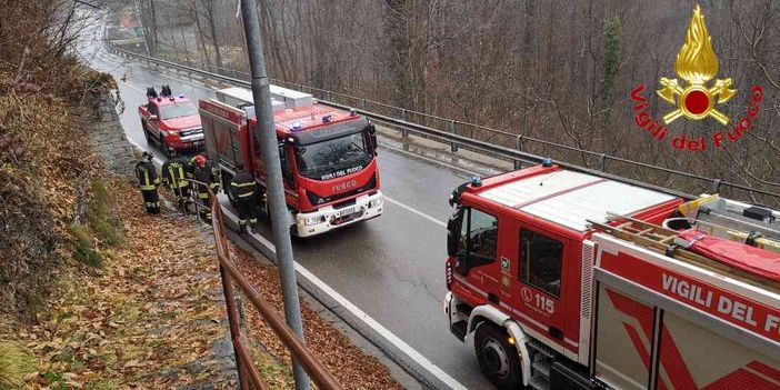Principio di incendio ad una canna fumaria a Calasca Principio di incendio ad una canna fumaria a Calasca