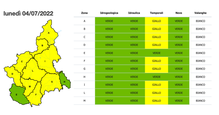 Temporali, allerta gialla per Vco e Novarese