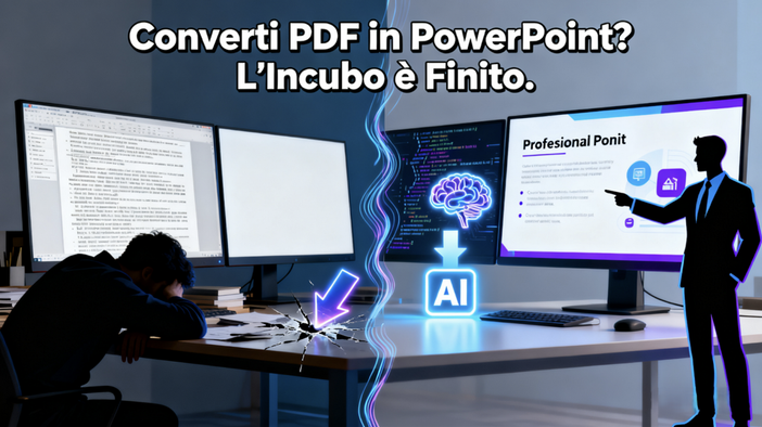 Converti PDF in PowerPoint? L'Incubo è Finito. Scopri Come l'AI Rivoluziona le Tue Presentazioni.