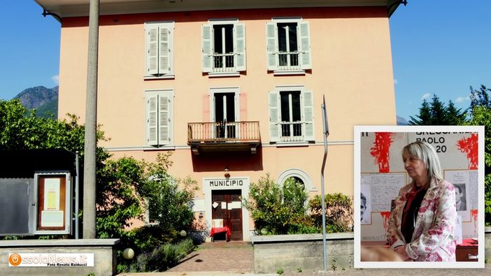 Il municipio di Pieve Vergonte e il sindaco Maria Grazia Medali