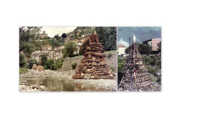 A sinsitra falò d'inizio Anni Duemila, a destra uno degli Anni Sessanta