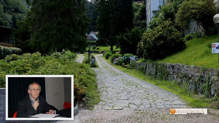 Foto: il parco delle Terme e nel riquadro Remigio Mancini