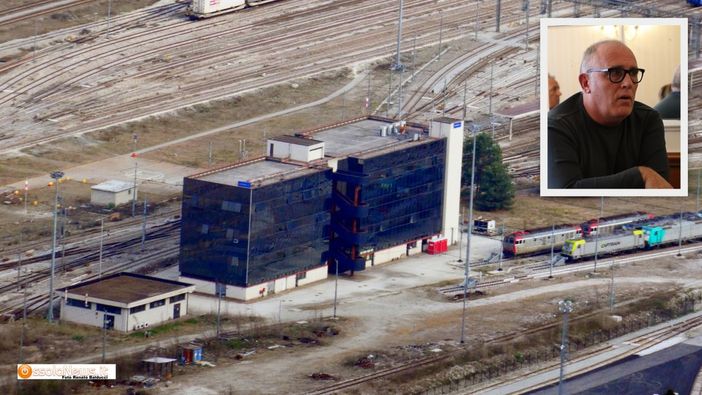 Lo scalo di Domo 2 e nel riquadro Francesco Sasso  (Filt Cgil)