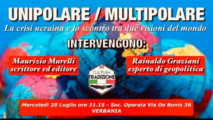 A Verbania un incontro su Ucraina, geopolitica e la nuova visione del mondo A Verbania un incontro su Ucraina, geopolitica e la nuova visione del mondo