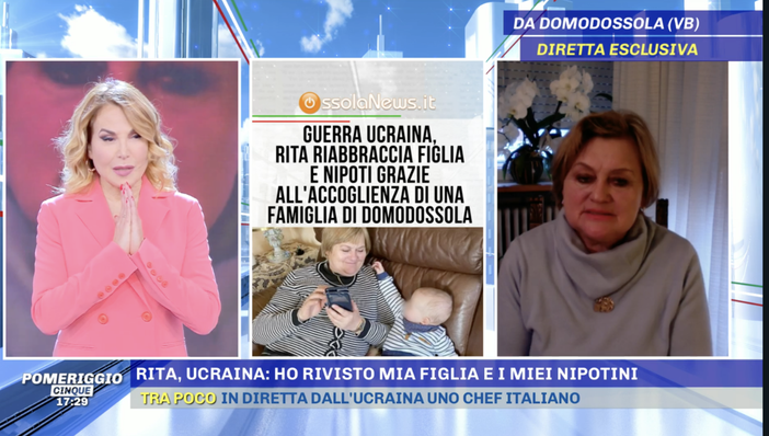 La badante che vive a Domo e ha riabbracciato figlia e nipoti ospite di Barbara D'Urso