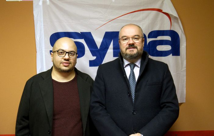 Il responsabile di Syna Oberwallis, Gianluca Casili, e il senatore Enrico Borghi