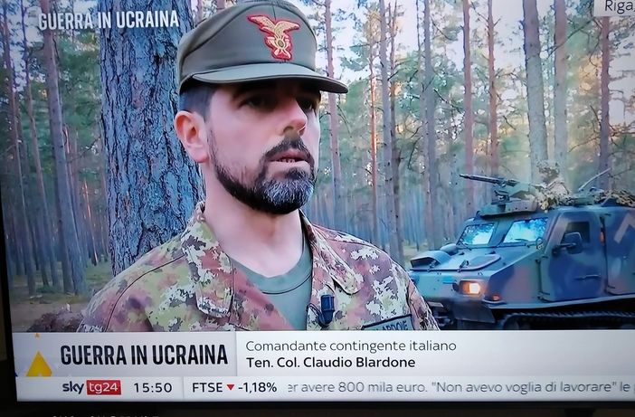 Il Tenente Colonnello Claudio Blardone  in diretta su Sky.
