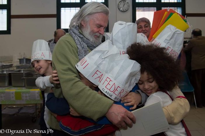 Roberto Morgantini alla Cucine Popolari  (foto M.Grazia De Siena)