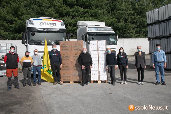 Oltre 1600 chili di cibo donati da Coldiretti alle parrocchie di Domo e Villa FOTO