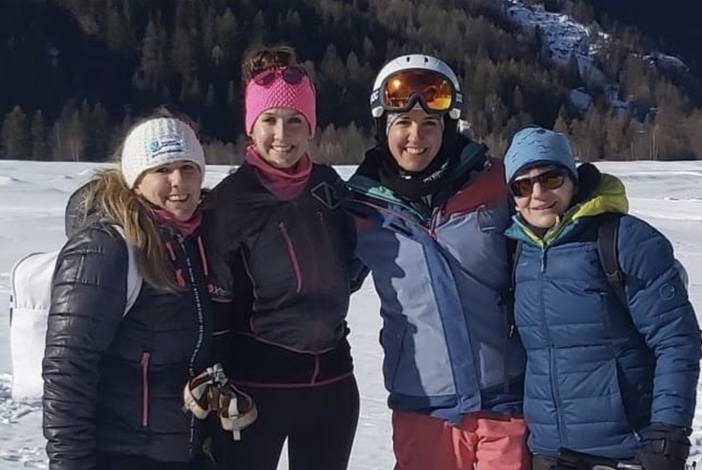 La squadra femminile della Binntal-Veglia-Devero: Eleonora Turci, Fabiana Matli, Julia Agten e Brigitte Wolf (da sinistra)