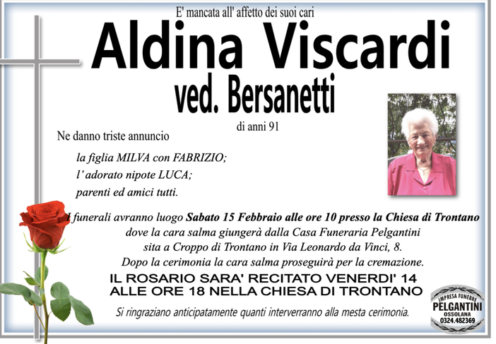 Aldina Viscardi ved. Bersanetti 91 anni