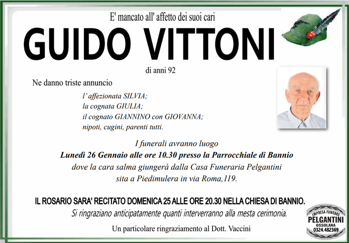 Guido Vittoni di anni 92