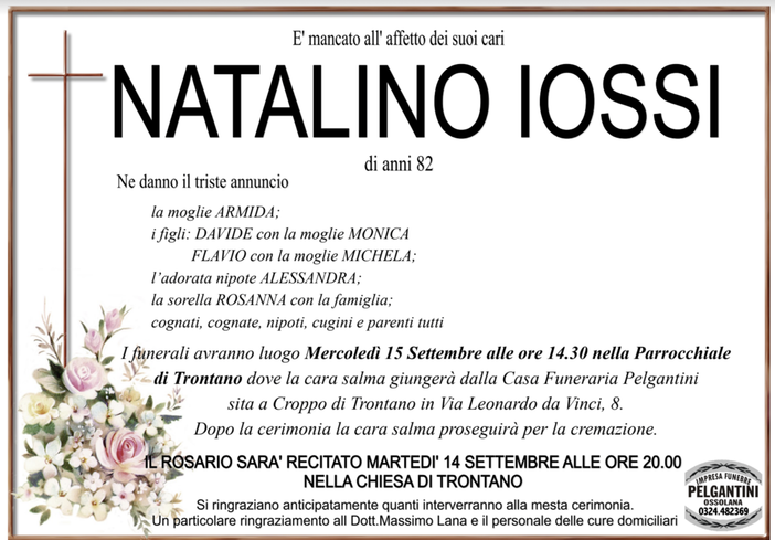 Natalino Iossi di anni 82