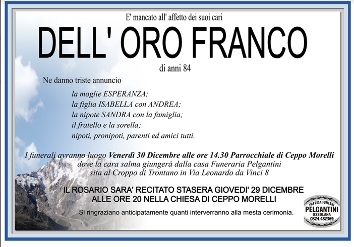 Dell'Oro Franco di anni 84